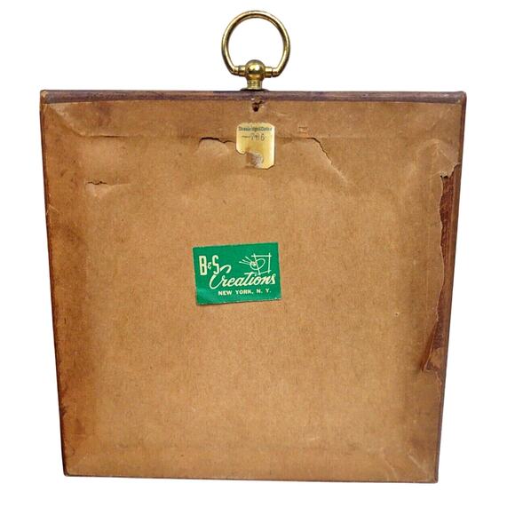 Vintage Pair B&S Creations NY Framed Wall Art Porcelain Cameos Gold Gilt 1940’s - Picture 6 of 10